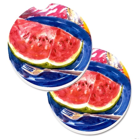 Carolines Treasures Watermelon Set of 2 Cup Holder Car Coaster 6028CARC